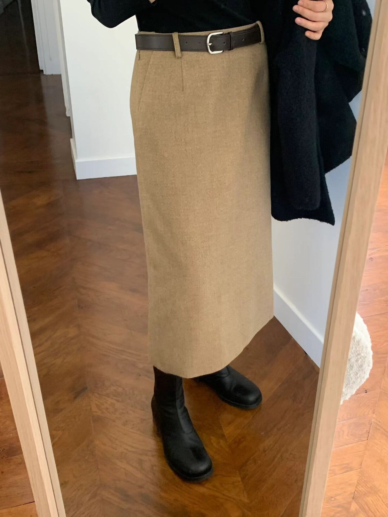 (即納) ounce / Kerry wool skirt / beige