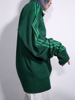 "adidas" green bi-color design over silhouette track jacket
