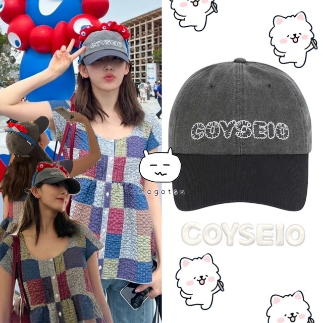★LE SSERAFIM サクラ 着用！！【COYSEIO】COY ANGEL CAP CHARCOAL