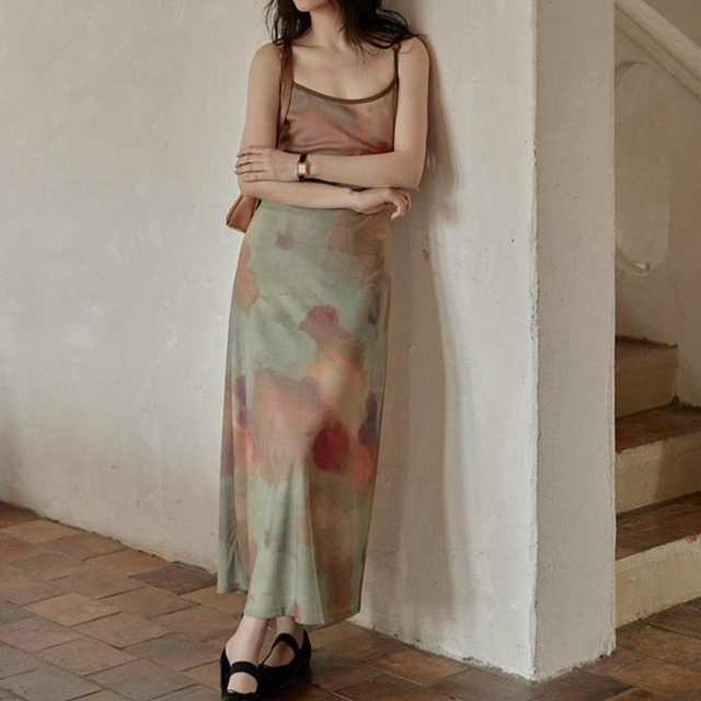 Abstract nuance cami one piece　V2919