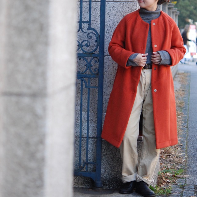 LONDON TRADITION ladies collarless coat  - orange - / UK