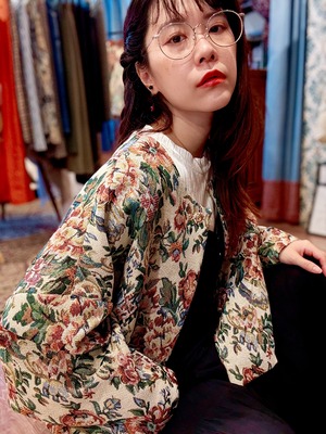 ゴールドラメフラワーゴブランジャケット(裏地付き)