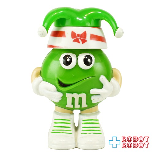 M&M's ミニディスペンサー フィギュア グリーン ホリデー・クリスマス 緑ジェスターハット 企業物