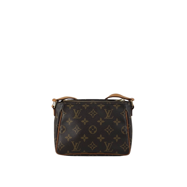 LOUIS VUITTON ルイヴィトン モノグラム ショルダーバッグ ブラウン PVC レザー ヴィバシテPM M51165 vintage ヴィンテージ オールド h8pdry
