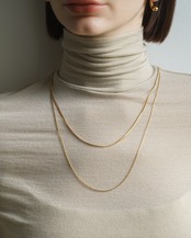 stainless double long necklace SN070