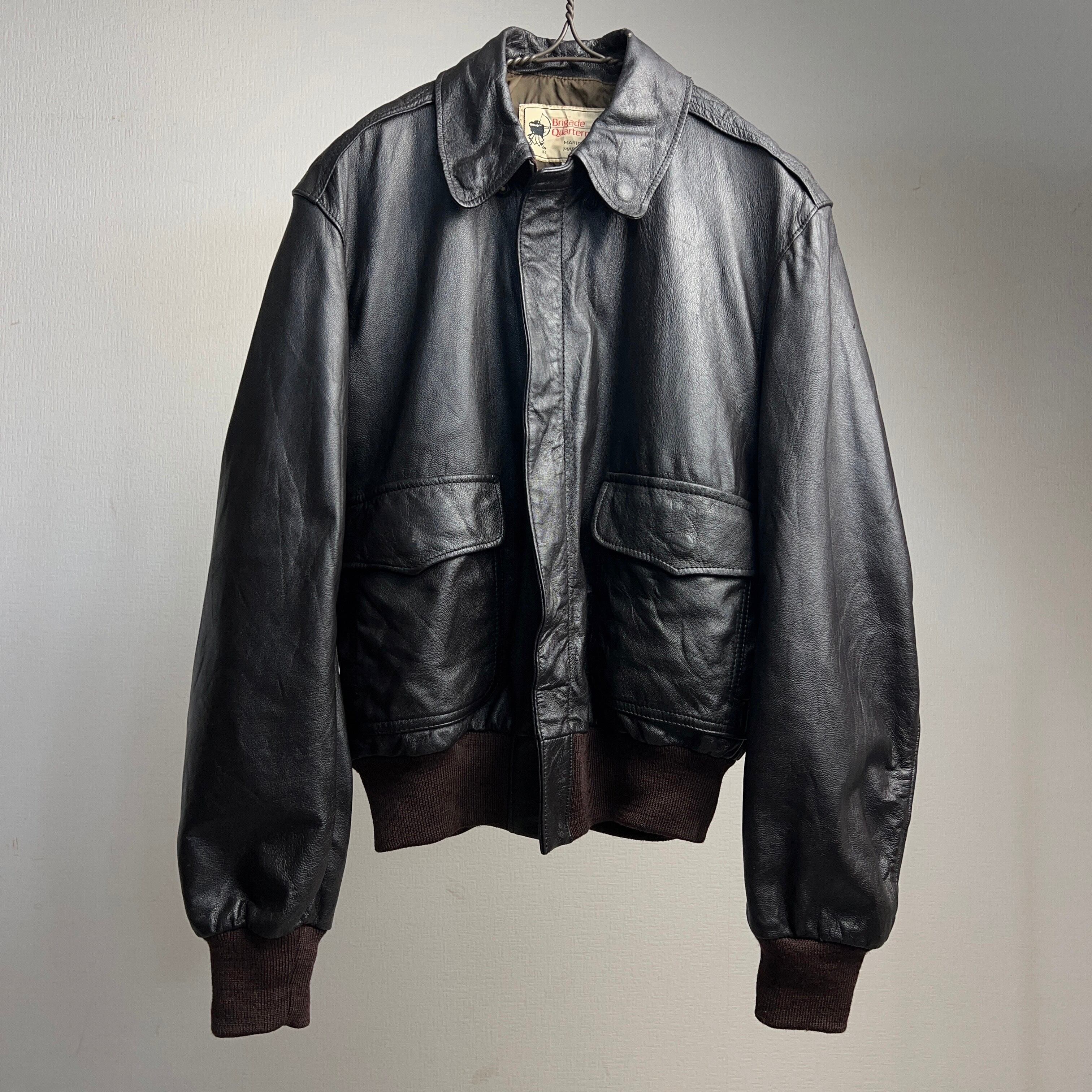 80's~90's A-2 Type Leather Jacket USA製 ミリタリー レザージャケット  フライトジャケット【0908A75】【送料無料】