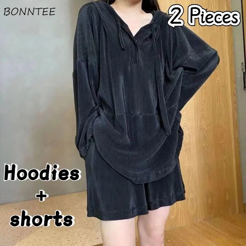 【新作】【送料無料】 パーカーセット女性日焼け止めショーツ L-4XL 韓国スタイル女性の快適な毎日の新しいシンプルな夏服トレンディなカジュアル固体 0268702563125
