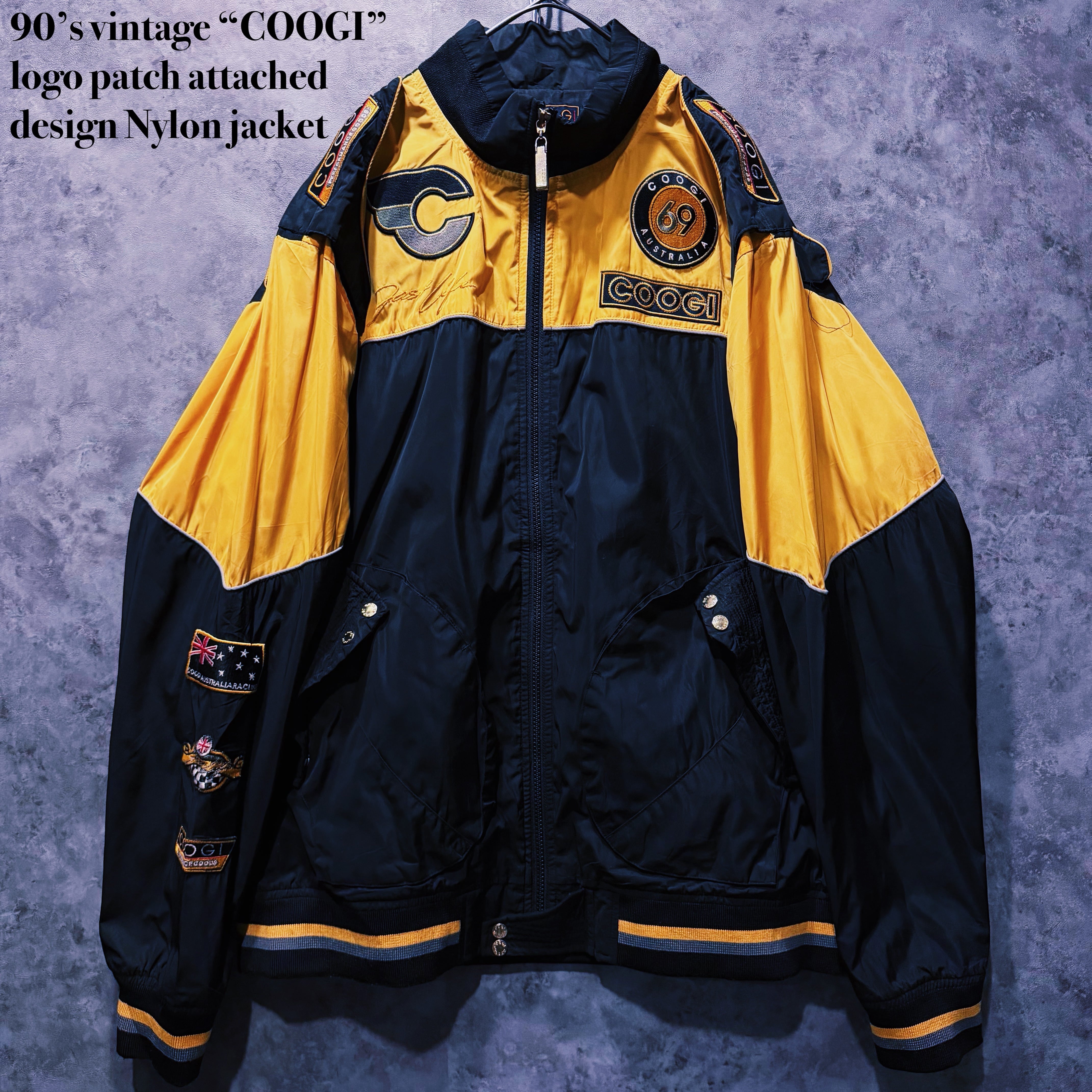 【doppio】90’s vintage “COOGI” logo patch attached design Nylon jacket