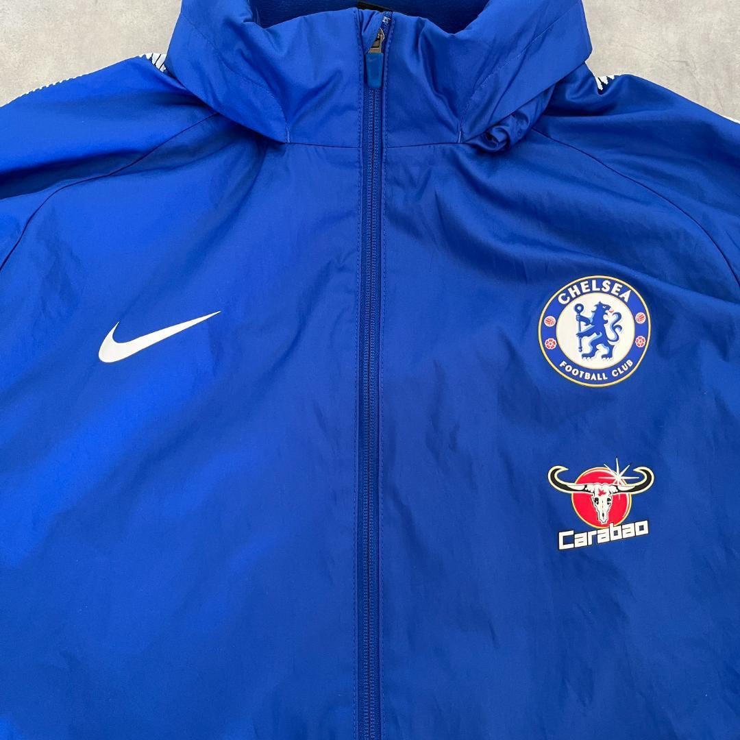 ナイキ チェルシー ナイロンジャケット サッカー 古着 青 3XL ナイキ チェルシー ナイロンジャケット サッカー 古着 青 3XL