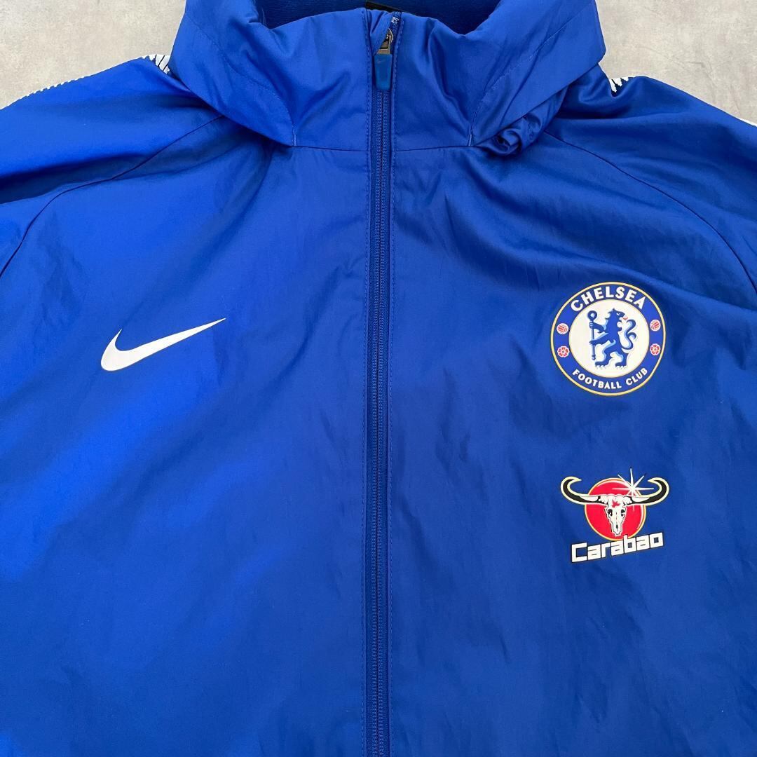 ナイキ チェルシー ナイロンジャケット サッカー 古着 青 3XL 12209 