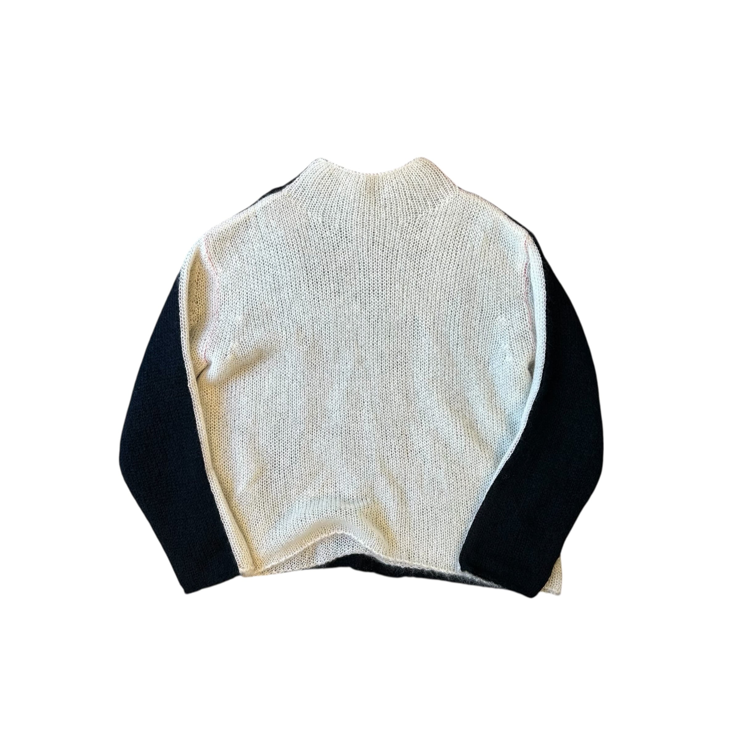beautiful people” Switch color wool/mohair knit sweater | Kissmet