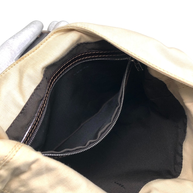 FENDI フェンディ ショルダーバッグ ベージュ FFロゴ キャンバス マンマバケット ホーボー vintage ヴィンテージ オールド c6ztd5