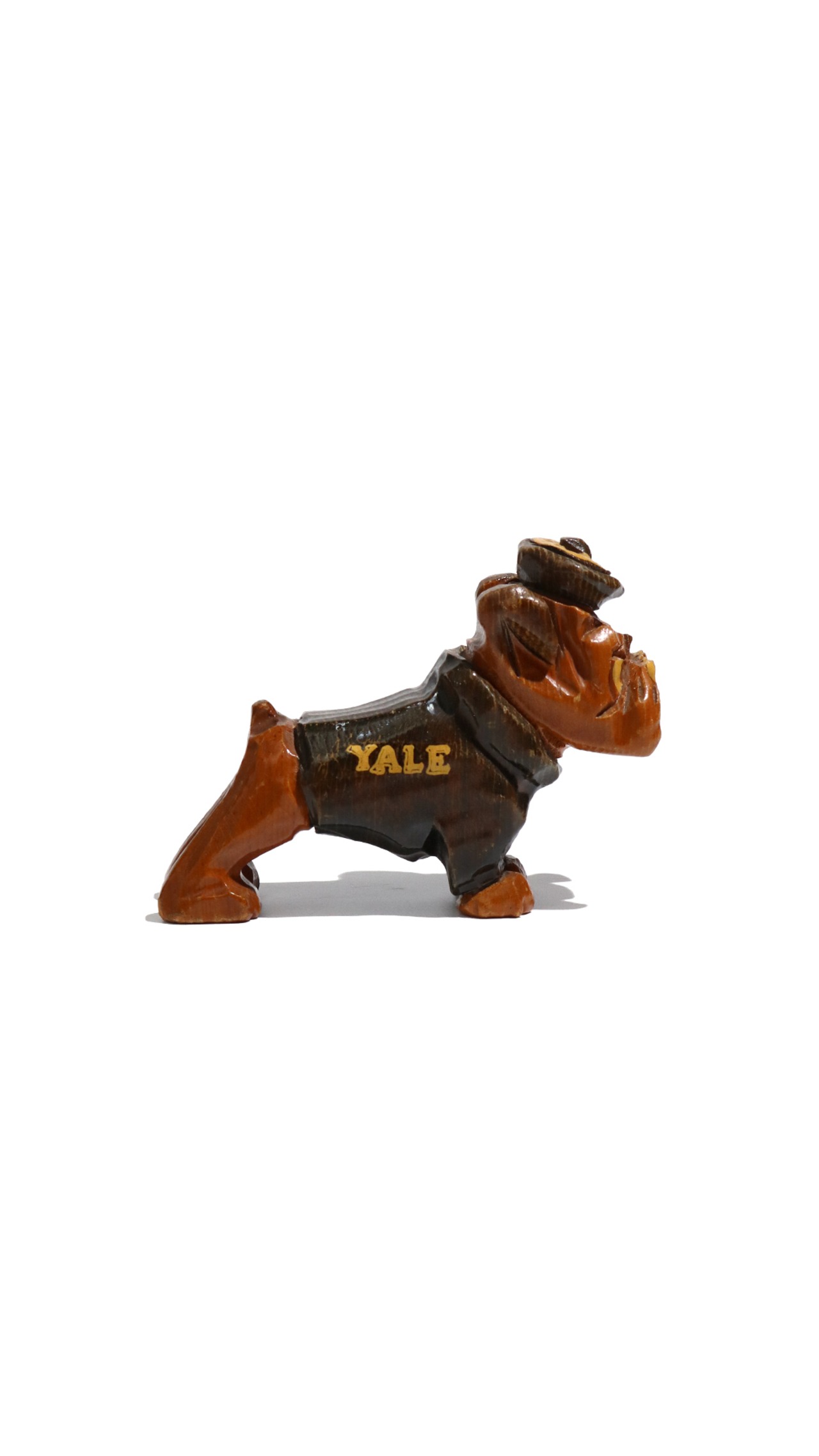 Carter Hoffman “Yale” Bulldog Mascot Wooden Carved Figurine – 1950s