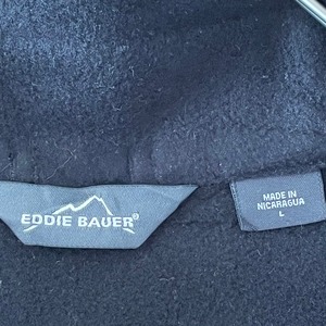 【Eddie Bauer】フルジップ フリースジャケット 刺繍ロゴ Lサイズ エディバウアー アメリカ古着