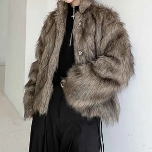 Dark-Color Loose Fur Coat【L0003】