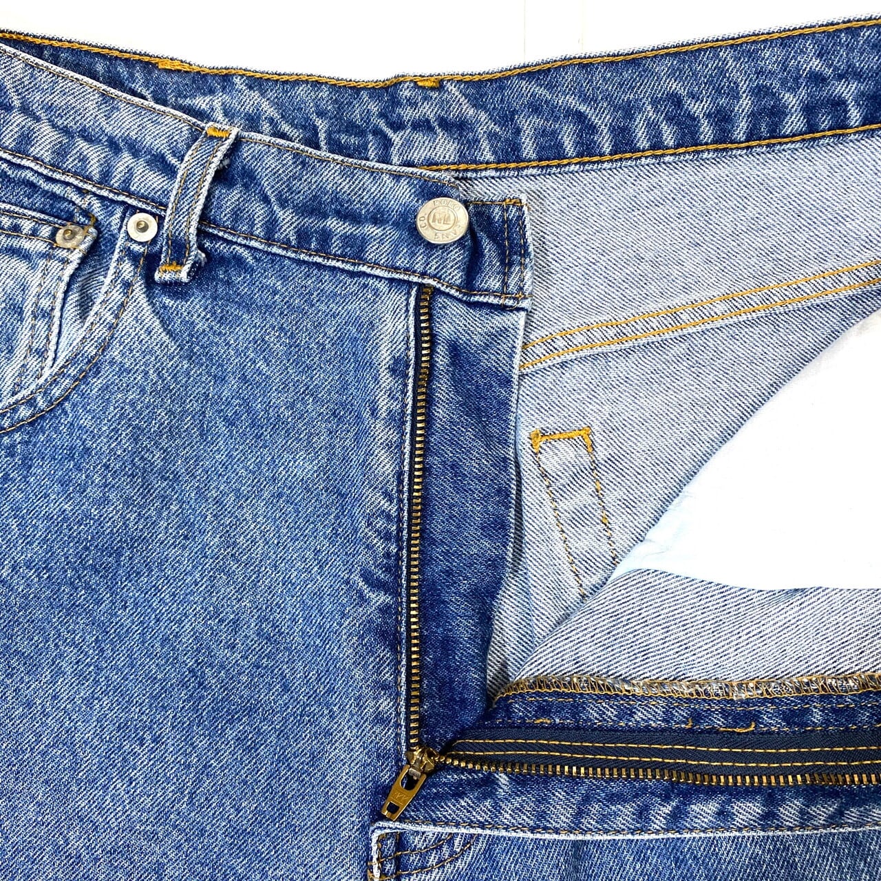 ラルフローレン ストレート デニムパンツ レディースW32 古着 メンズ