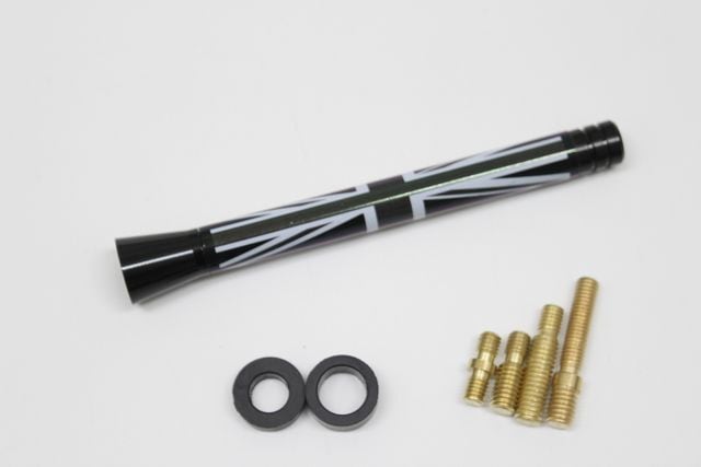 ユニオンジャック アンテナ ルーフ 白黒 モノクローム ヘリカル ポール