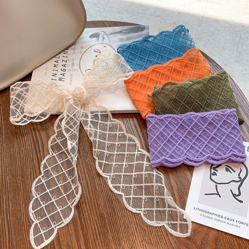 レースリボンヘアバンド サマー薄手スタンダードアクセサリー レトロ 夏物 ヘアアクセサリー ブラック・アイド・ピーズ77411914123