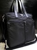 美品◆PRADA プラダ A4対応 ノートPC可 ナイロンxレザー ハンドショルダー2way ビジネス トート バッグ 黒◆ ノートPC対応の秀逸アイテム♪
