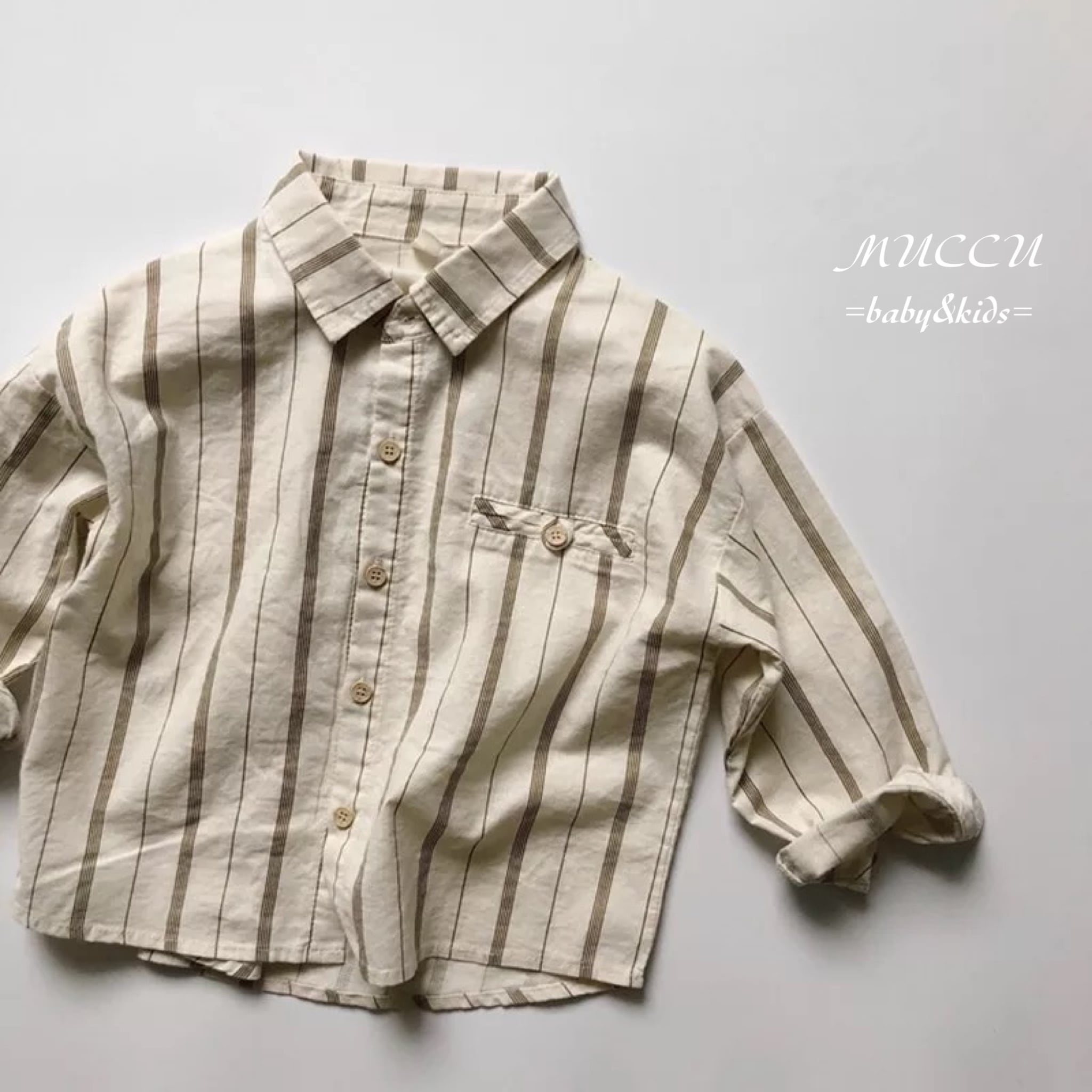 2点セットファミリアシャツ100 80 長袖シャツストライプ兄弟お揃い