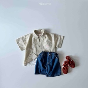 【and butter】ハートループパンツ  ディープブルー 90~120cm