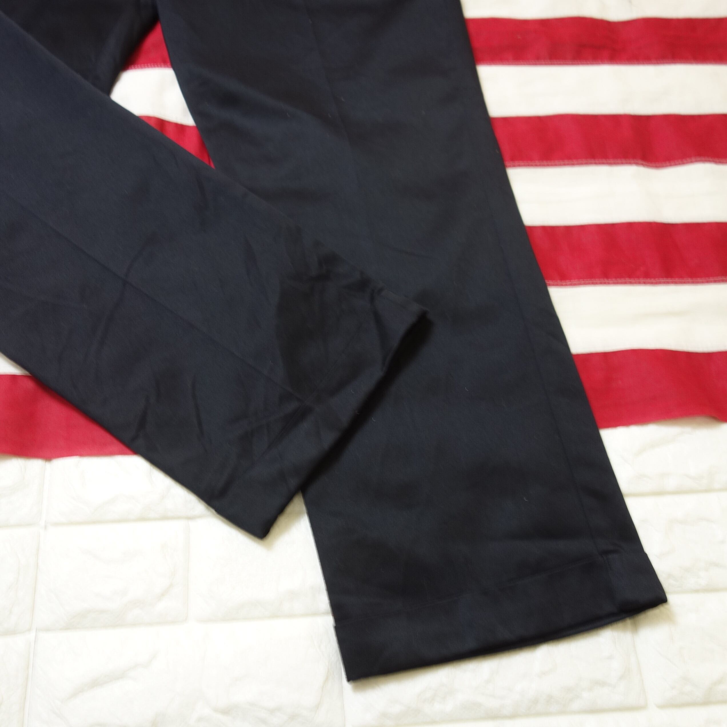 ROUNDTREE＆YOKE(ラウンドツリーアンドヨーク) 2 Tuck Cotton Slacks Dead stock 2タック スラックス  デッドストック ダークネイビー