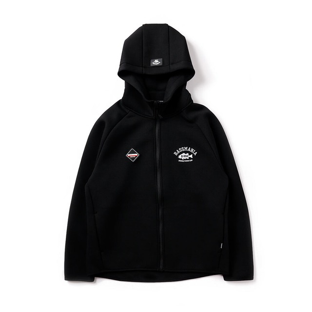アーチロゴ刺繍ダンボールニットZIPパーカー［BLK］