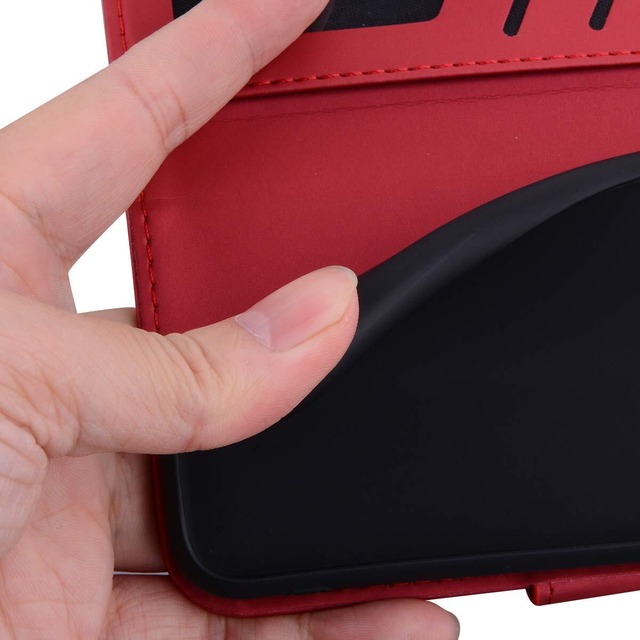 CASAFUNY シンプルスマホ7 / シンプルスマホ6 ケース 手帳型 かわいい Simple Smartphone 6 / BASIO active SHG09 / Basio active2 SHG12 ケース 肌触り良い 手帳 sumaho6カバー 財布型 シンプルスマホ6 A201SH ケース 手帳型 スマホケース A201SHカバー カード収納 マグネット式 スタンド機能 赤猫