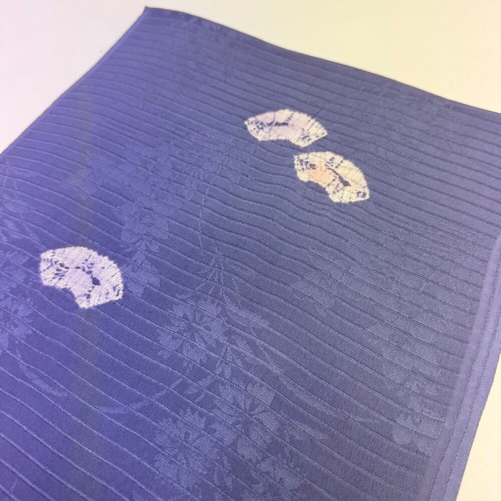 夏帯揚げ 新品 夏用 帯揚 青 小紋 紬 訪問着 普段着用 礼装用 正絹 絹100% 和装小物 5757