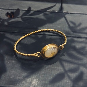 【KIKI様オーダー分】mother of pearl × smoky quartz bangle