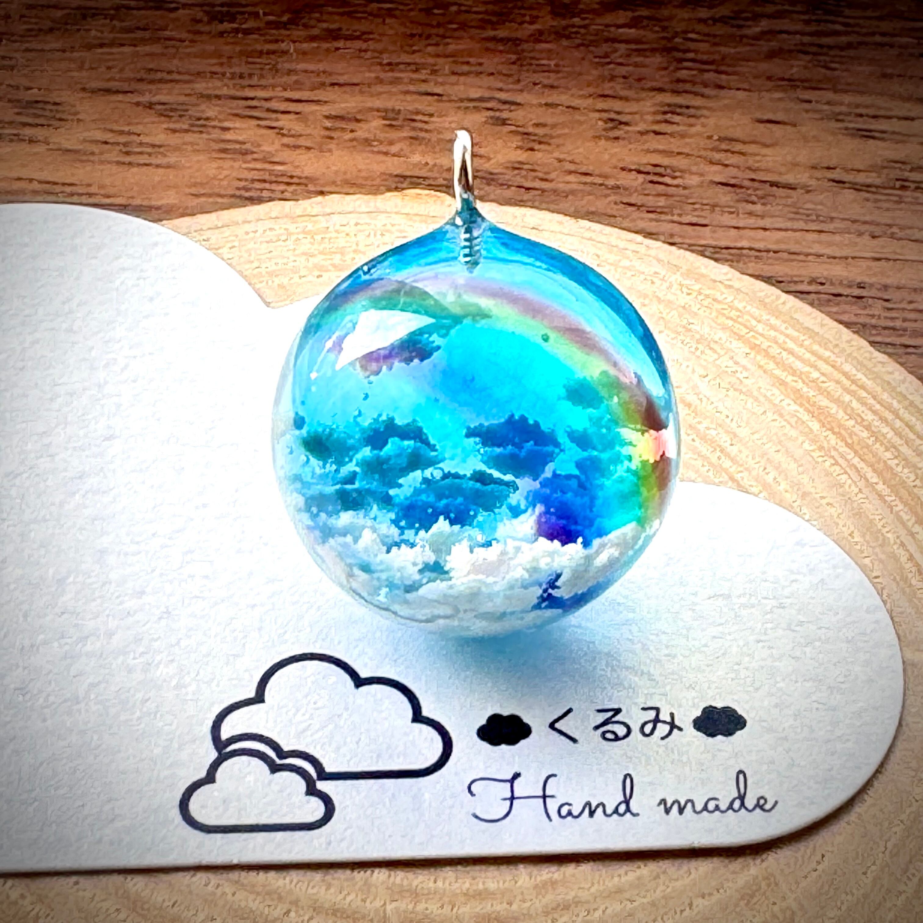 半球の雲レジン 青空にかかる虹 大きめ I