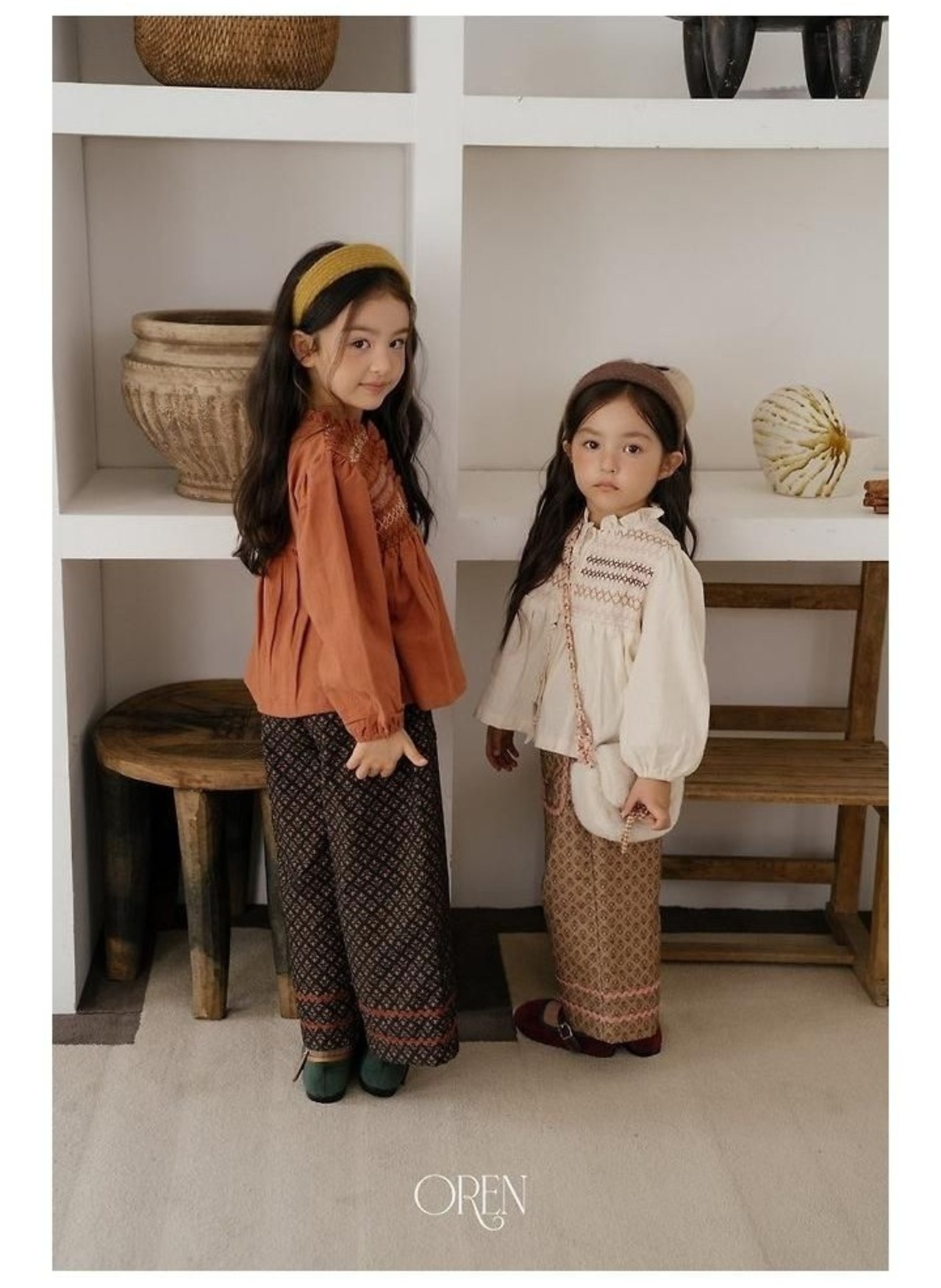 〖取寄〗韓国子供服 / 26winter / oren / メルシースモックブラウス / キッズ *S~XL*