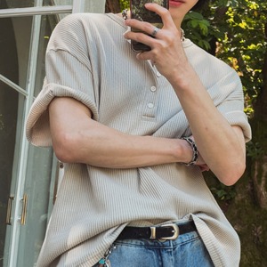 Heritage Button-Neck Commuter T-Shirt(LMU0315)