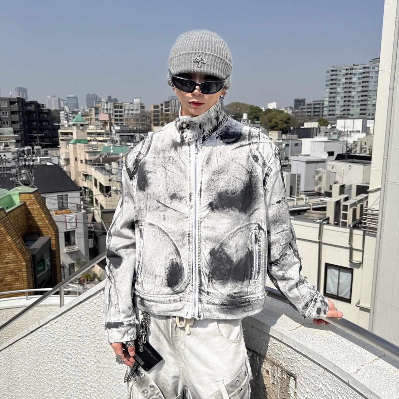 オーバーサイズ 変形 ベルト ジャケット ブルゾン y2k