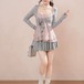 【3点セット】ショートリボンカーデ＋シフォンキャミ＋フレアミニスカート ・78750