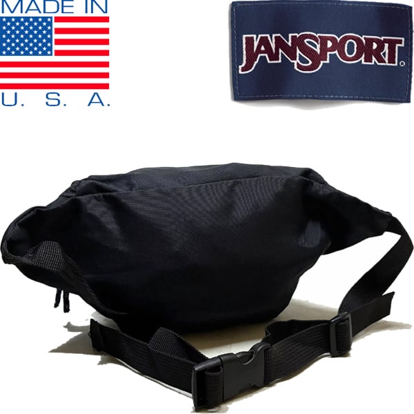 1点物◇USA製ジャンスポーツ黒ウエストポーチ鞄ボディバッグ古着メンズ