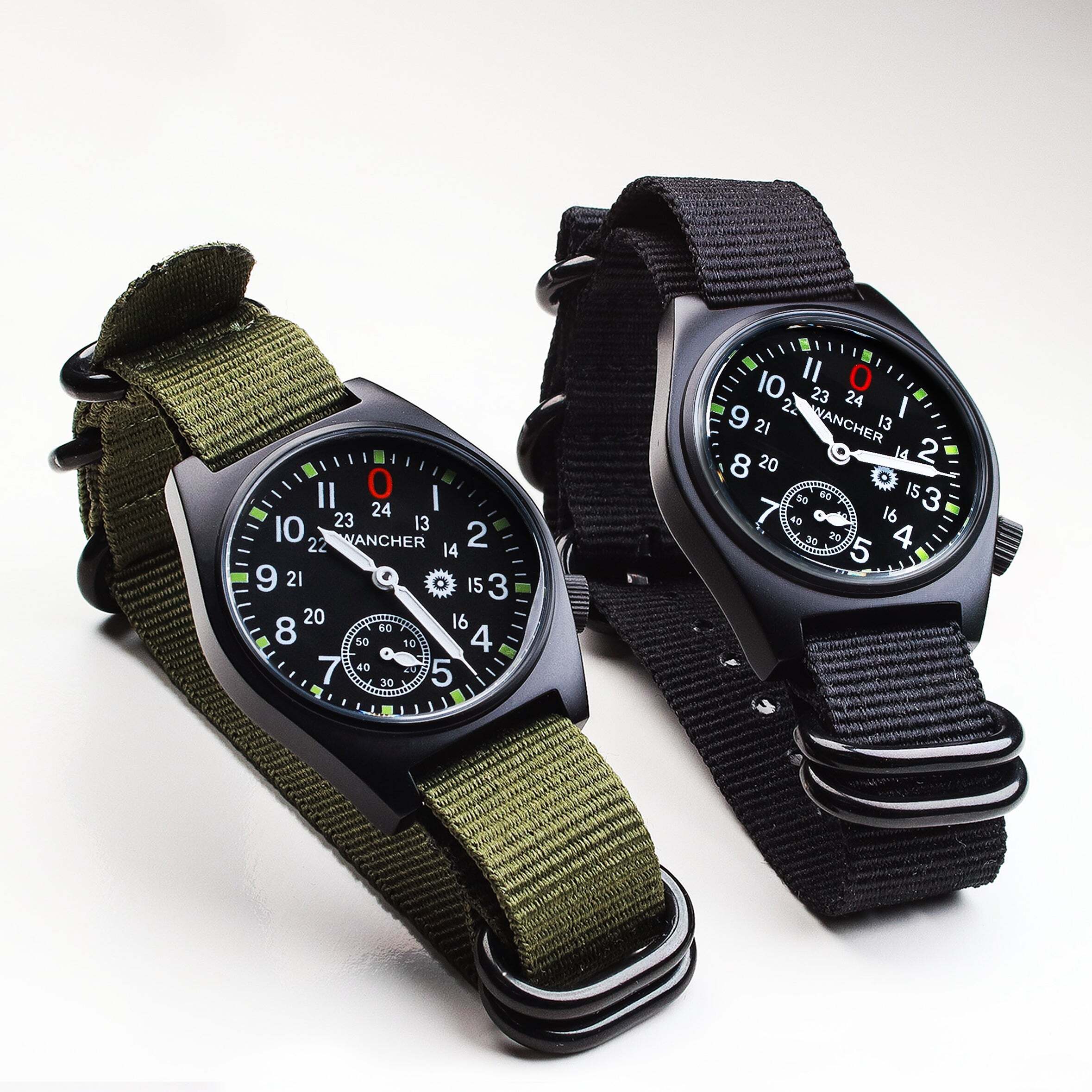 手巻き時計 ブラックダイヤル チェーンブレスレット グルカ ブラック 機械式手巻き | ワンチャーウォッチ日本公式サイト