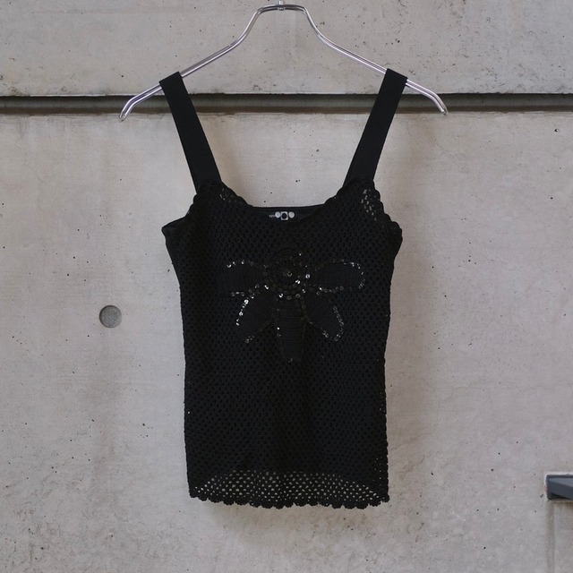 Sequin Flower Crochet Camisole