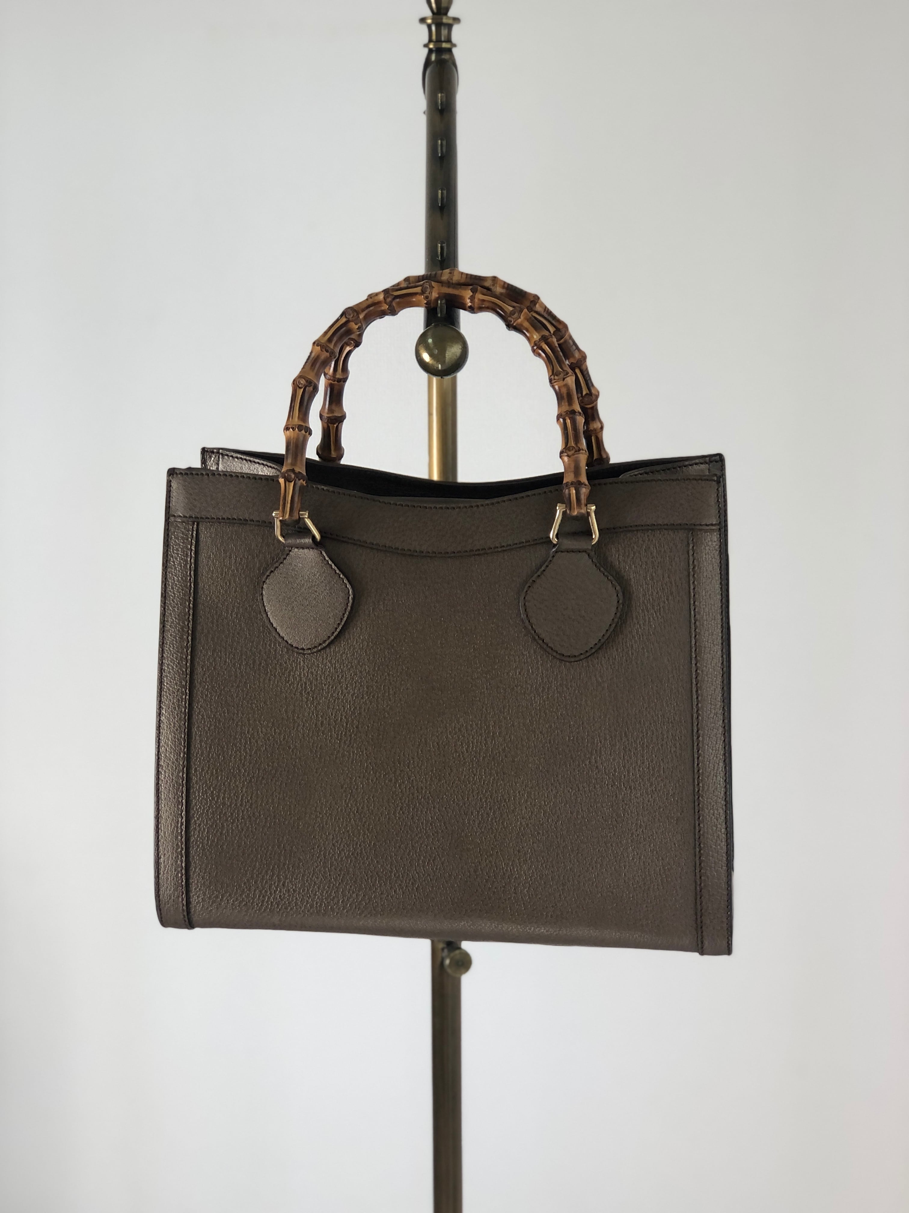 日本直送 名牌中古包 】GUCCI グッチ バンブー レザー トートバッグ 