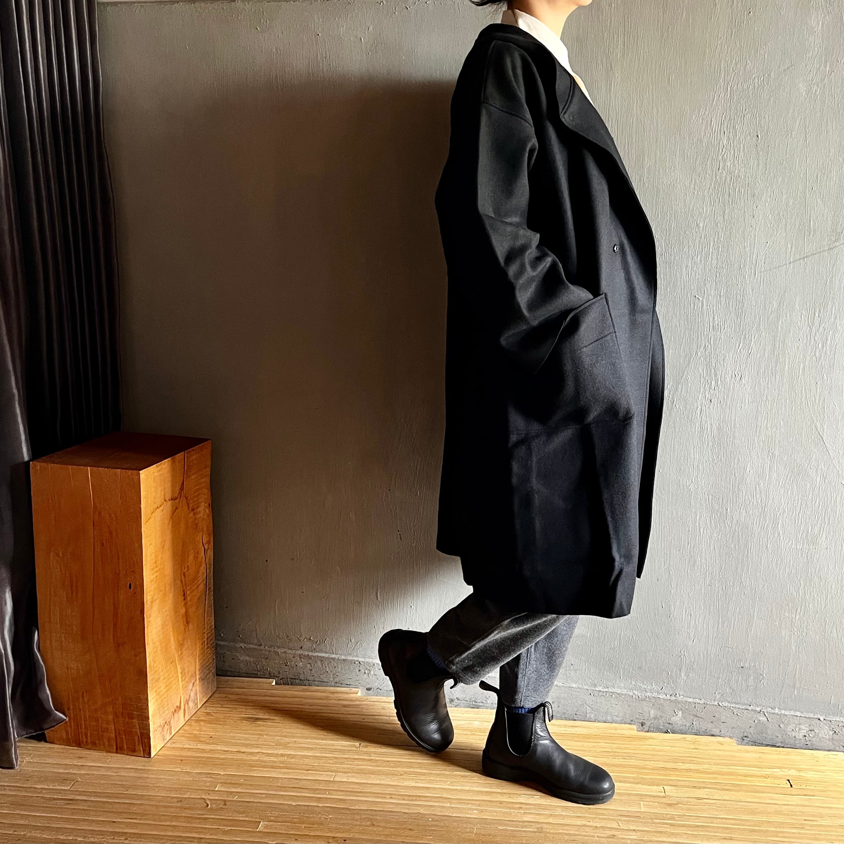 MITTAN 圧縮ウールニットコート 黒 圧縮ウールニットコート 黒