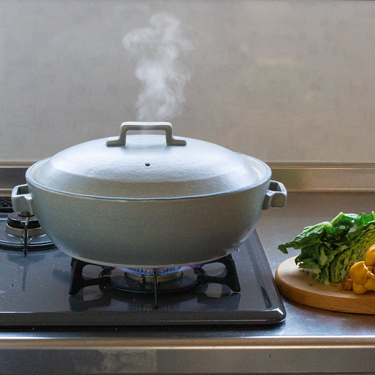 91070 【グレー直火土鍋】8号土鍋