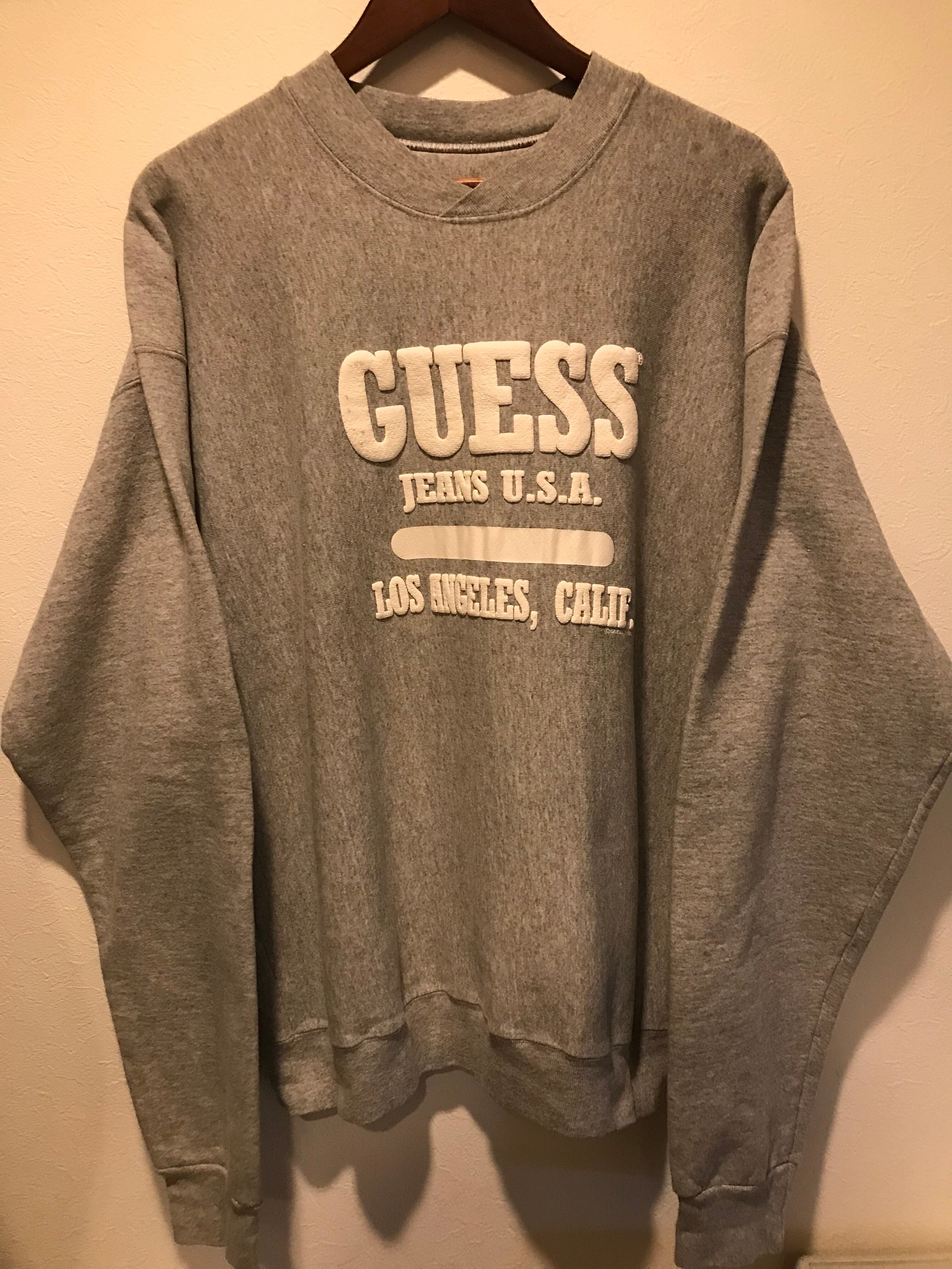 USA製‼︎90s vintage GUESS 発泡プリントスウェット ビンテージ