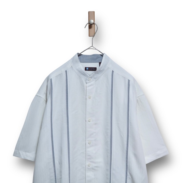 【VINTAGE】半袖バンドカラーシャツ｜90s