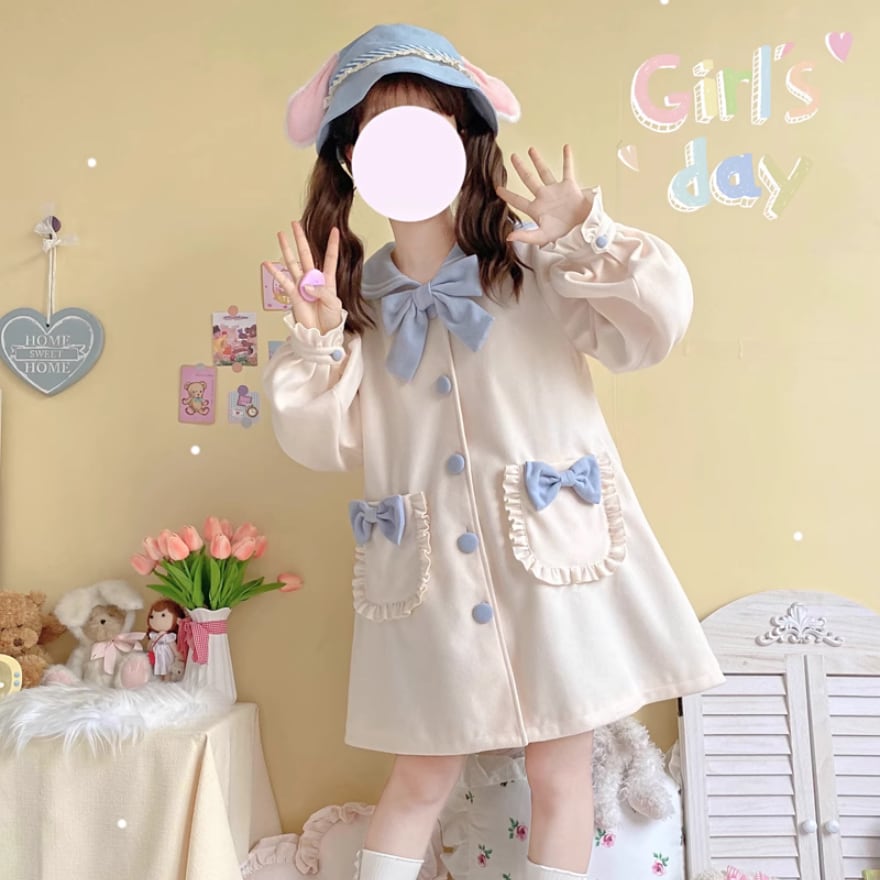 アプリコットM ゆめかわいい コート リボン ガーリー