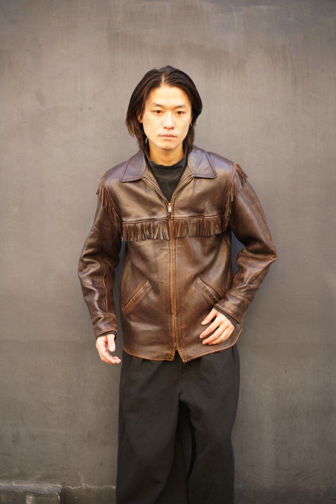 Mid Western Sport Tags] Deerskin Western Leather Jacket [1950s