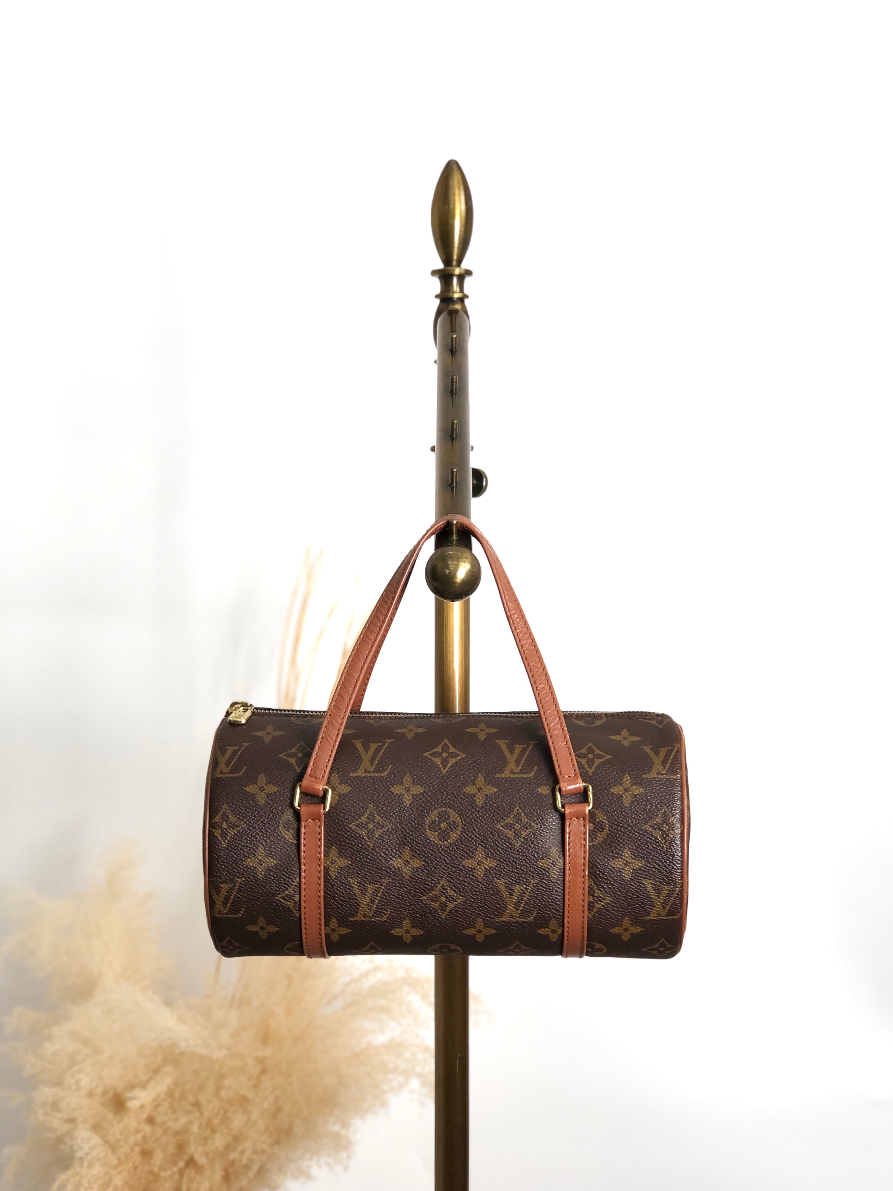 LOUIS VUITTON ルイヴィトン モノグラム ハンドバッグ ブラウン PVC