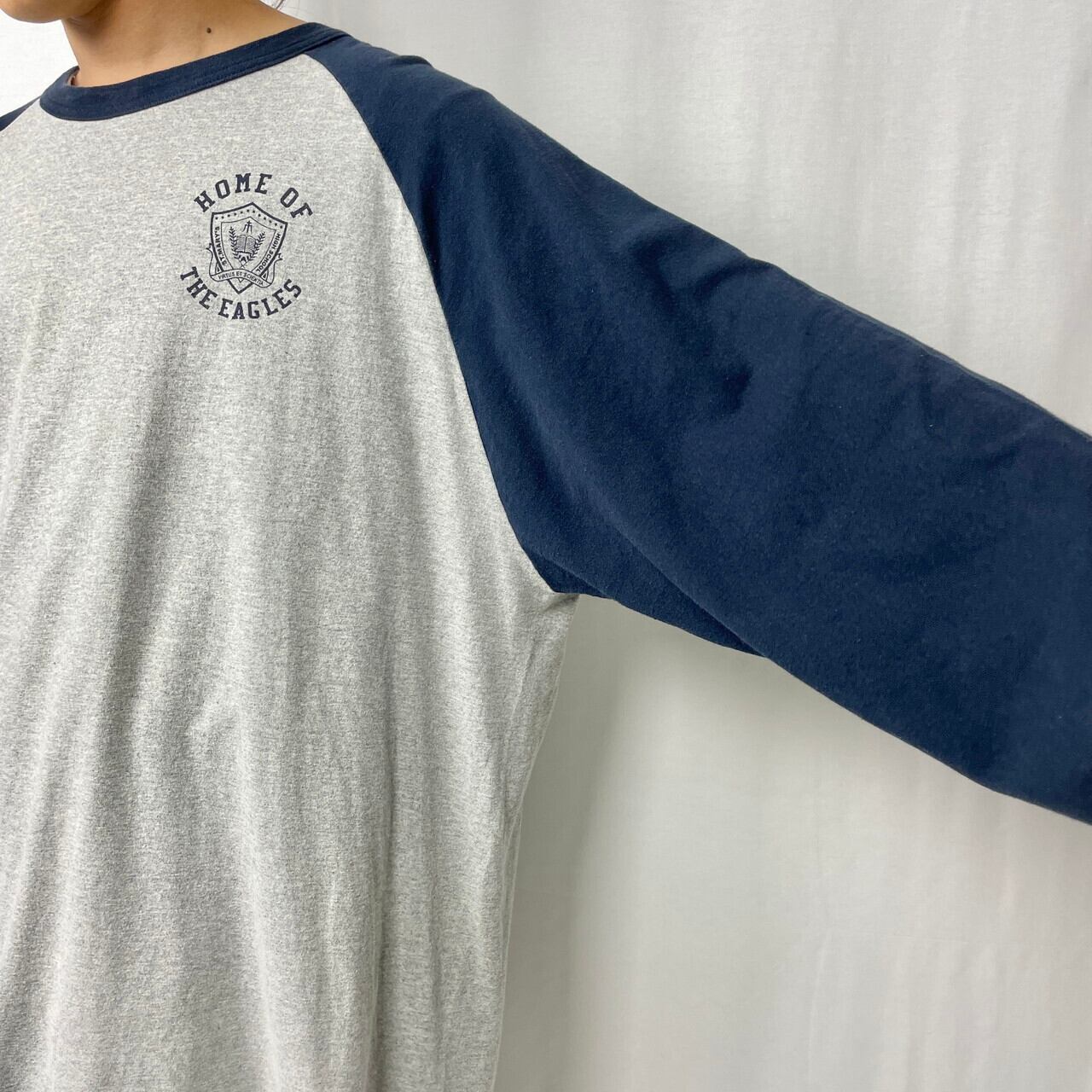 Champion チャンピオン カレッジロゴ プリント ラグランTシャツ メンズ