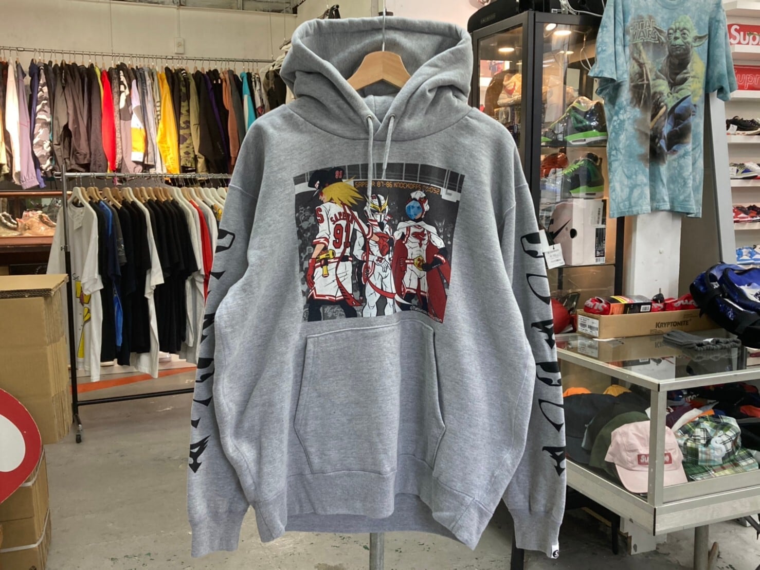 SAPEur × TATSUNOKO Production BIG3 HOODIE GREY XL 60KI8951 | BRAND ...