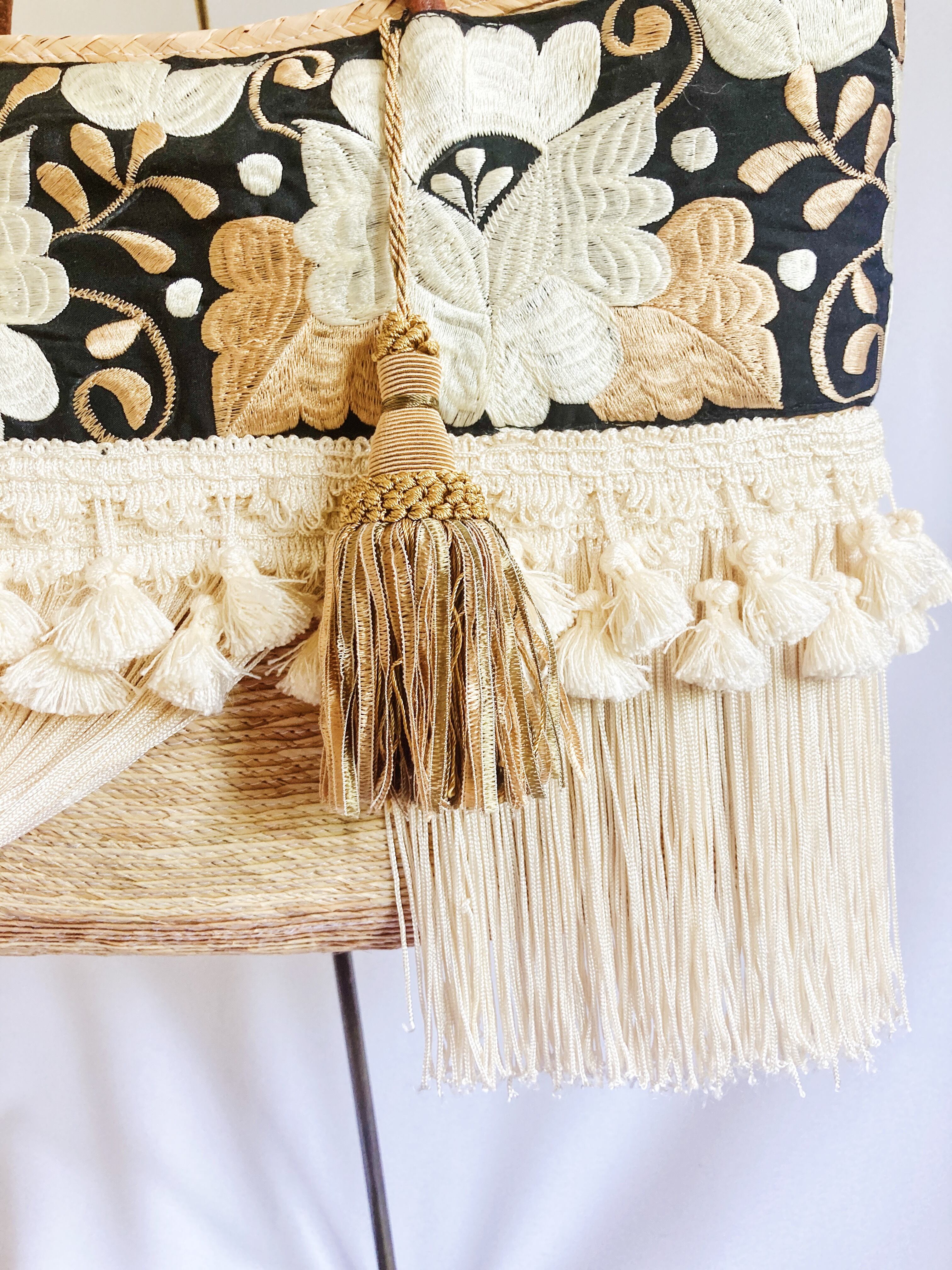 メキシコ雑貨 ハンドバッグ ホワイト フリンジ タッセル | Mil Hojas 