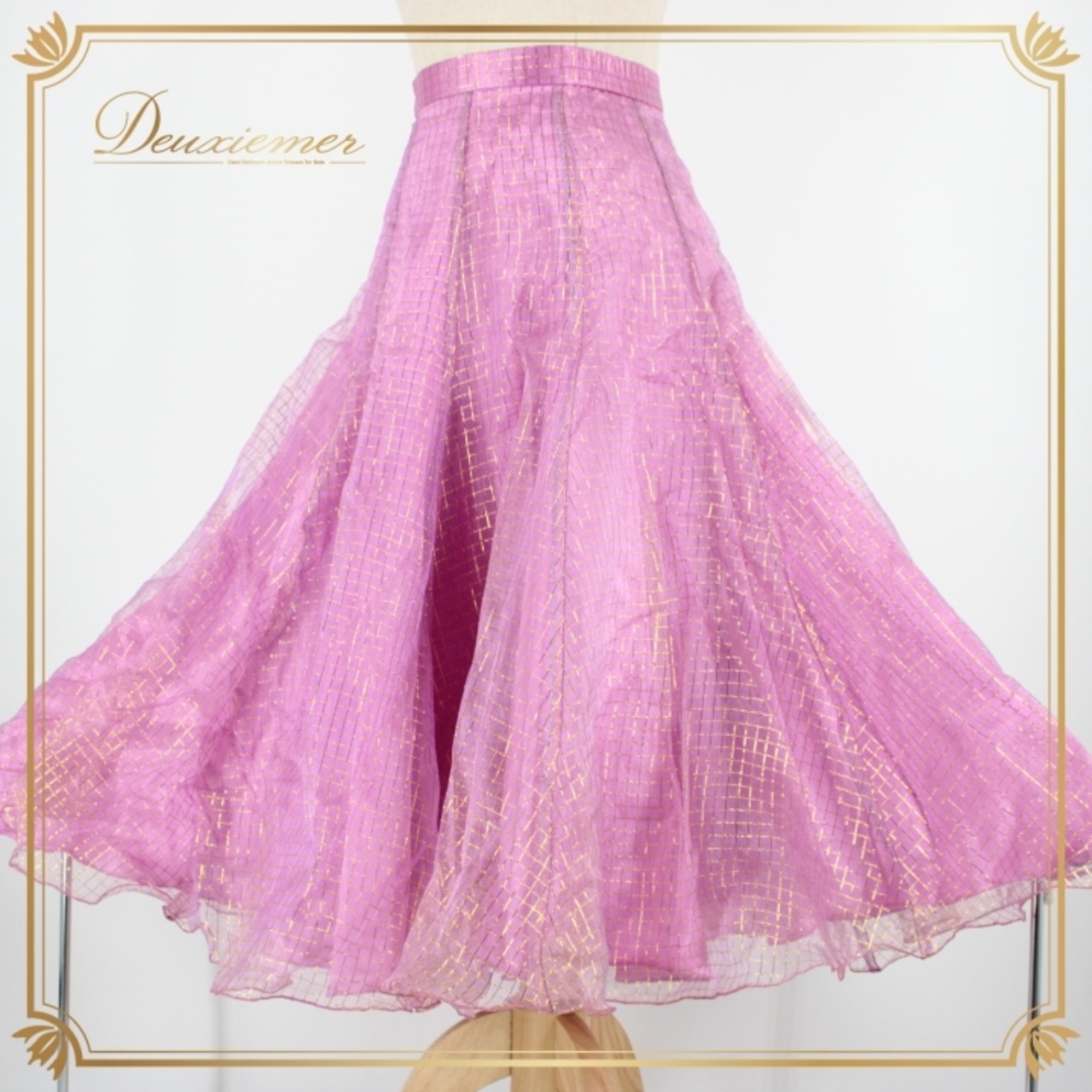 社交ダンス 衣装 スタンダード スカート レッスンウェア レディース オールシーズン Mamin マーミン パープル系 紫 練習着 透け感 ゴールド系 練習用 トップス おしゃれ デザイン スタイリッシュ 明るい色 合わせやすい 体型カバー 舞台衣装 パーティー バリエーション 透け感素材 軽やか 着心地 柔らかい ファスナー付き おすすめ クラシック 旬 イントラ用 勉強着 スポーツ 衣服